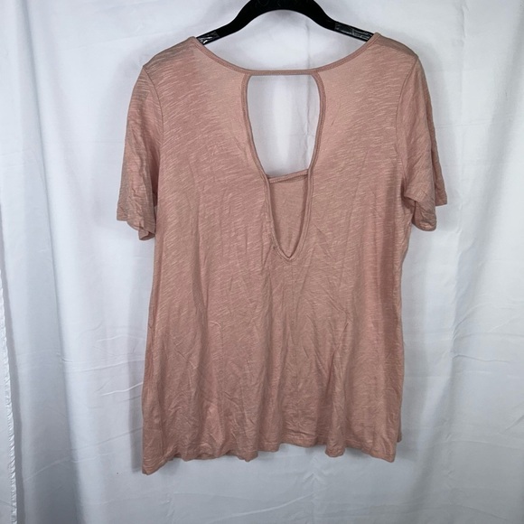 Promesa Shirt Short Sleeve Crewneck Scoop neck Pullover Top Open Back Casual Top - Picture 6 of 8